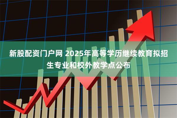 新股配资门户网 2025年高等学历继续教育拟招生专业和校外教学点公布